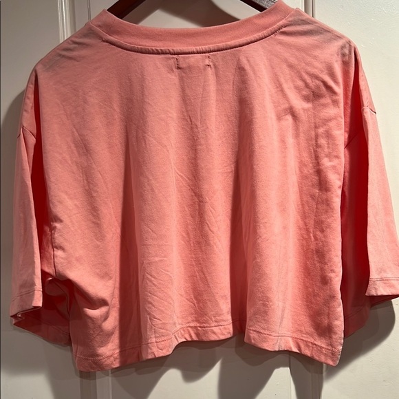 Abound Peach Crop Top Beach Screen print 1X NWOT - Picture 4 of 6